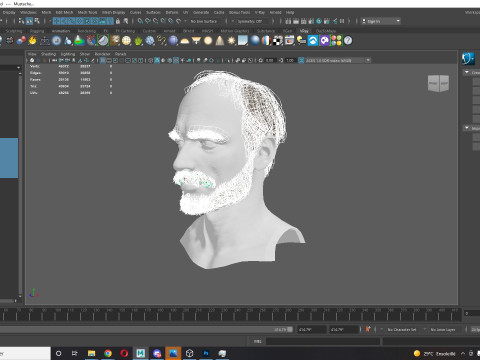 Realistic Hair Beard brows mustache p5 3D-Modell