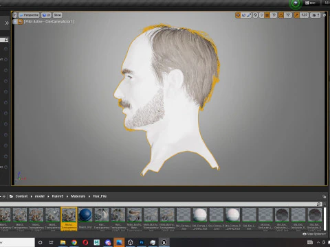 Realistic Hair Beard brows mustache p5 3D Model