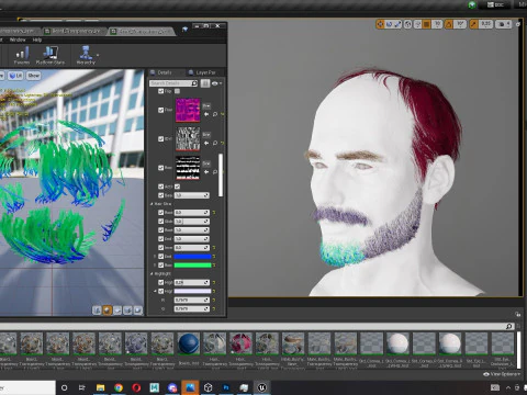 Realistic Hair Beard brows mustache p5 3D Model