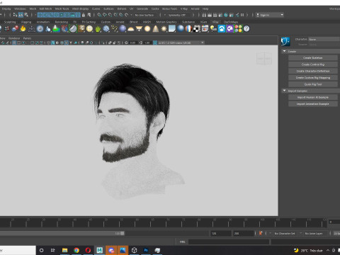 Realistic Hair Beard brows mustache p6 Modelo 3D