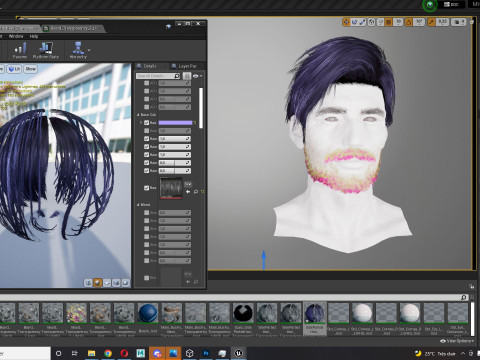 Realistic Hair Beard brows mustache p6 Modelo 3D