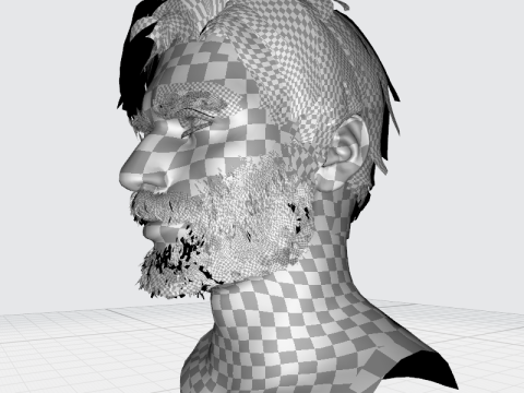 Realistic Hair Beard brows mustache p6 Modelo 3D