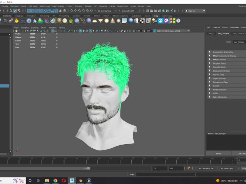 Realistic Hair Beard brows mustache 3D 모델
