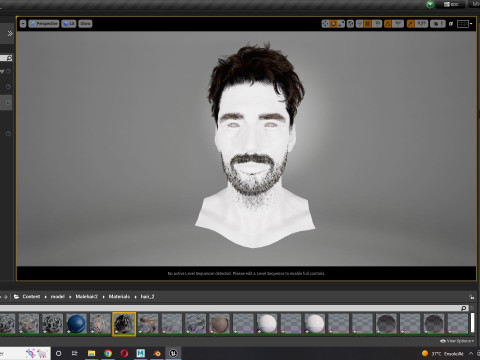Realistic Hair Beard brows mustache 3D 모델