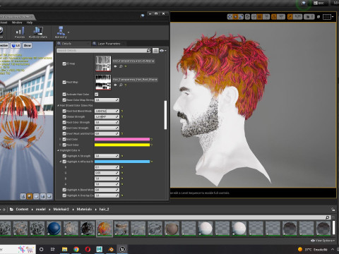 Realistic Hair Beard brows mustache 3D 모델