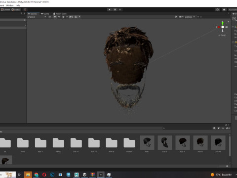 Realistic Hair Beard brows mustache 3D 모델