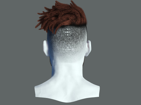 Realistic Hair Male Beard brows mustache p8 card 3Dモデル