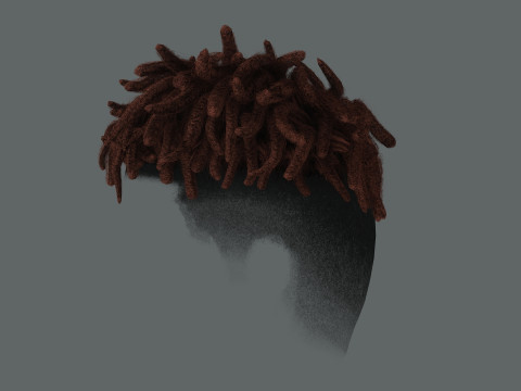 Realistic Hair Male Beard brows mustache p8 card 3Dモデル