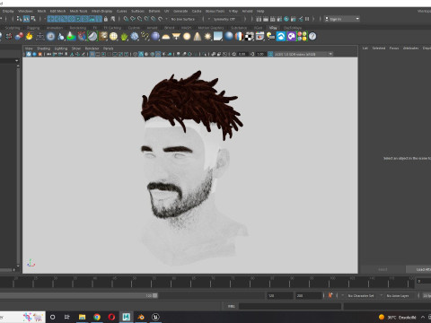 Realistic Hair Male Beard brows mustache p8 card 3Dモデル