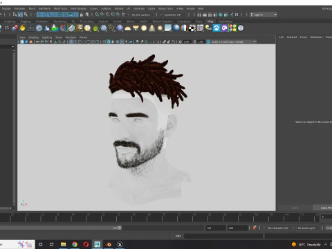 Realistic Hair Male Beard brows mustache p8 card 3D Model