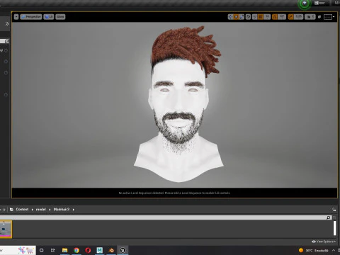 Realistic Hair Male Beard brows mustache p8 card 3D Model