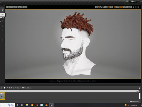 Realistic Hair Male Beard brows mustache p8 card 3Dモデル