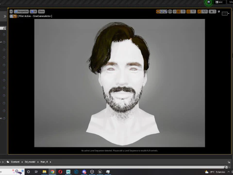 Realtime hair man Polygone Hairstyle 3D Model