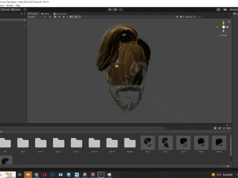 Realtime hair man Polygone Hairstyle 3D Model