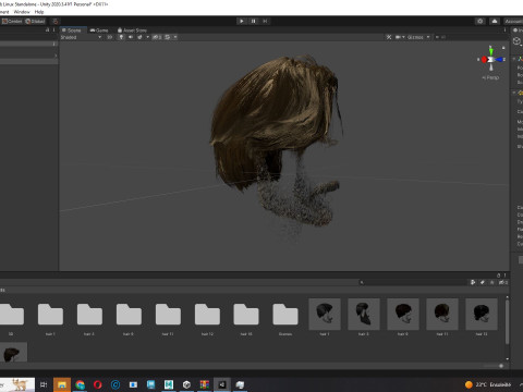 Realtime hair man Polygone Hairstyle Modello 3D