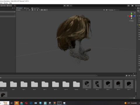 Realtime hair man Polygone Hairstyle 3D Model