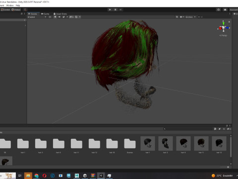 Realtime hair man Polygone Hairstyle Modello 3D
