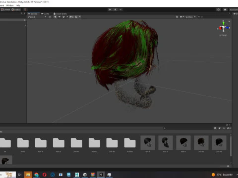 Realtime hair man Polygone Hairstyle 3D Model