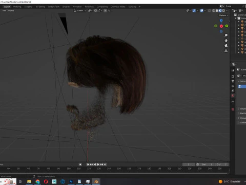 Realtime hair man Polygone Hairstyle 3D Model