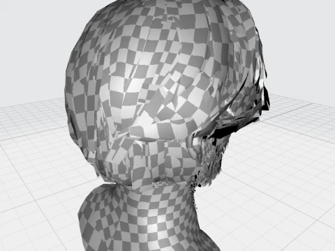 Realtime hair man Polygone Hairstyle 3D Model