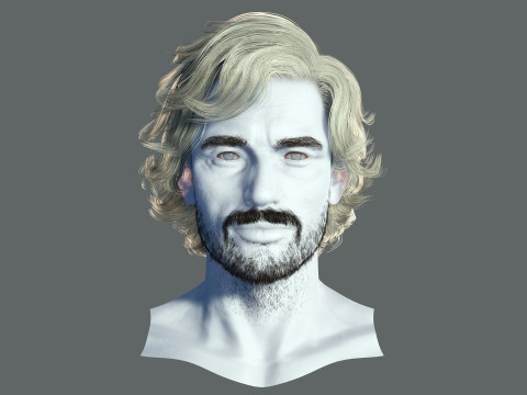 Realtime hair man low poly Hairstyle 2 3D 모델