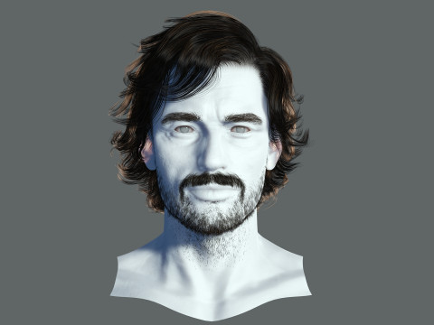 Realtime hair man low poly Hairstyle 2 3D 모델