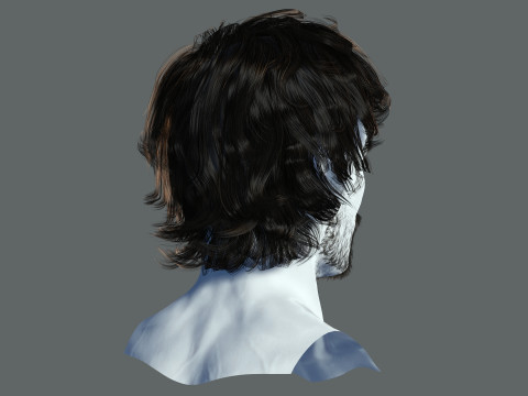 Realtime hair man low poly Hairstyle 2 3D 모델