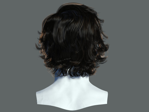 Realtime hair man low poly Hairstyle 2 3D 모델