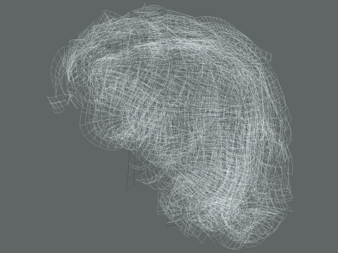 Realtime hair man low poly Hairstyle 2 3D 모델