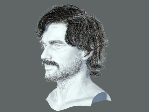 Realtime hair man low poly Hairstyle 2 3D 모델