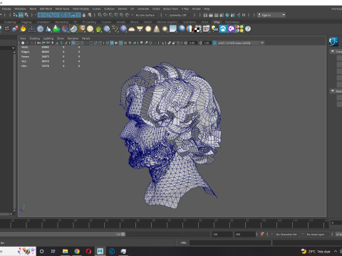 Realtime hair man low poly Hairstyle 2 3D 모델
