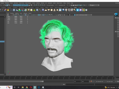 Realtime hair man low poly Hairstyle 2 3D 모델