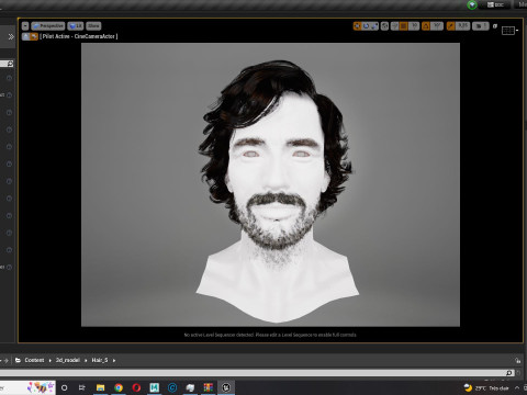 Realtime hair man low poly Hairstyle 2 3D 모델