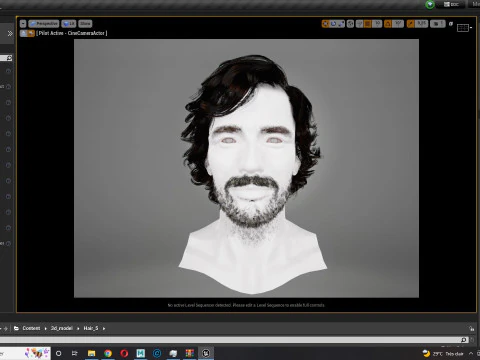 Realtime hair man low poly Hairstyle 2 3D Model