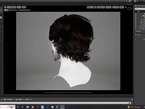 Realtime hair man low poly Hairstyle 2 3D Model