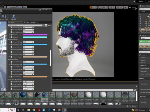 Realtime hair man low poly Hairstyle 2 3D Model