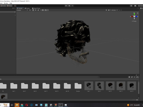 Realtime hair man low poly Hairstyle 2 3D 모델