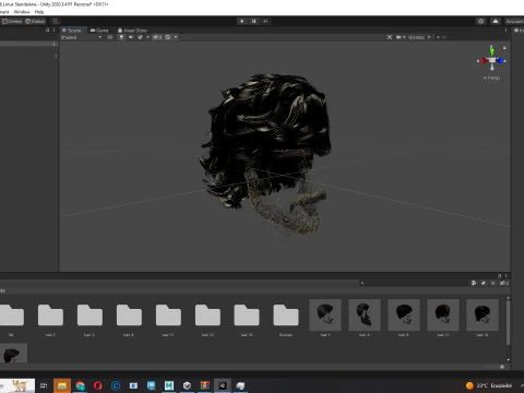 Realtime hair man low poly Hairstyle 2 3D Model