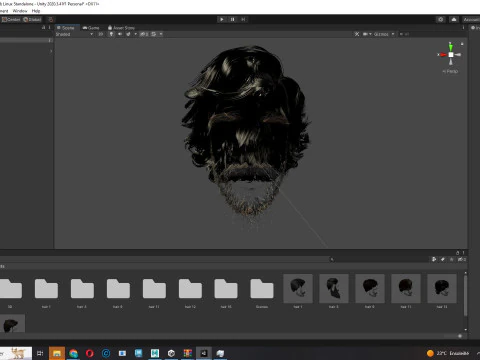 Realtime hair man low poly Hairstyle 2 3D Model