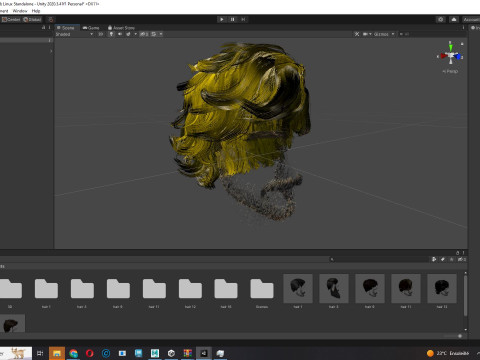 Realtime hair man low poly Hairstyle 2 3D 모델