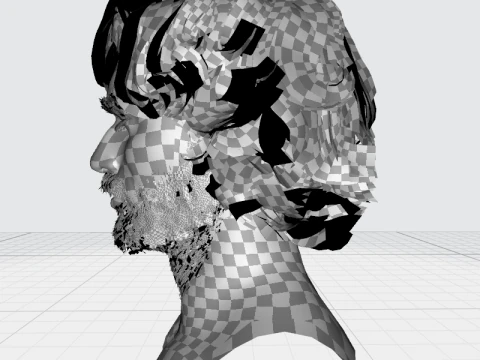Realtime hair man low poly Hairstyle 2 3D Model