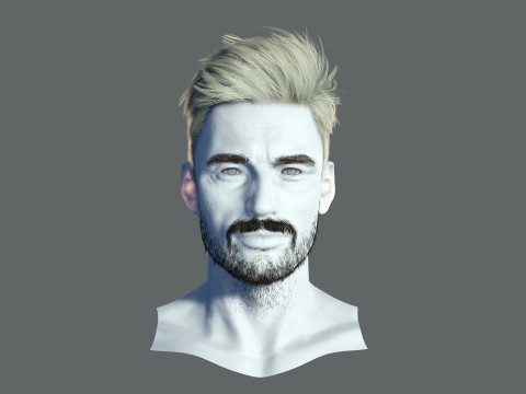Realtime hair man low poly Hairstyle Game Ready 3D-Modell