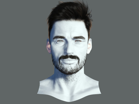 Realtime hair man low poly Hairstyle Game Ready 3D-Modell