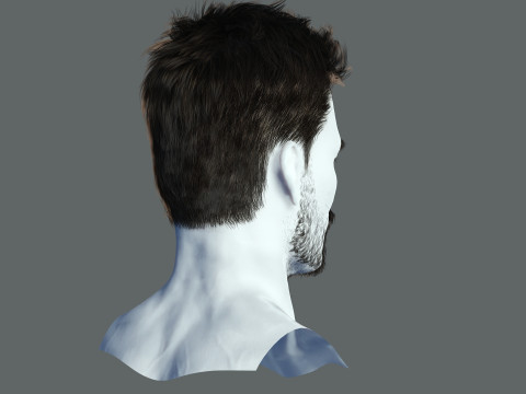 Realtime hair man low poly Hairstyle Game Ready 3D-Modell