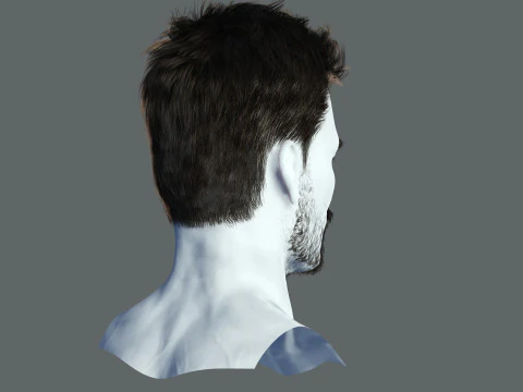 Realtime hair man low poly Hairstyle Game Ready 3D Model