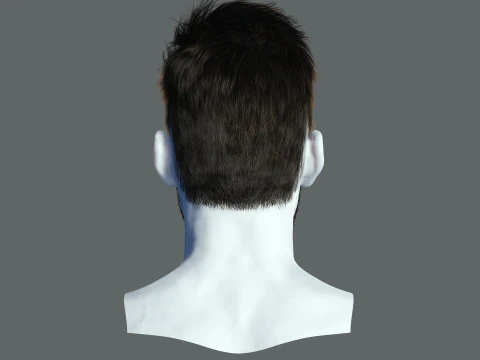 Realtime hair man low poly Hairstyle Game Ready 3D Model