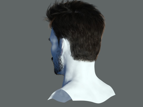 Realtime hair man low poly Hairstyle Game Ready 3D-Modell