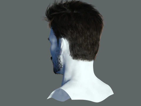Realtime hair man low poly Hairstyle Game Ready 3D Model