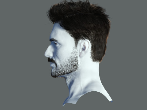 Realtime hair man low poly Hairstyle Game Ready 3D-Modell