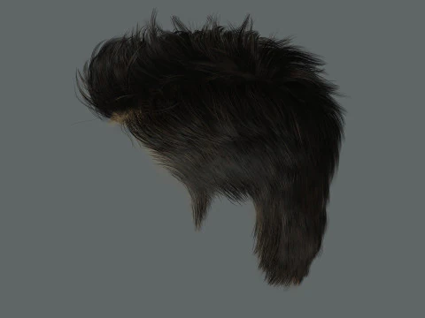 Realtime hair man low poly Hairstyle Game Ready 3D Model
